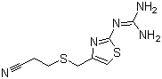 structure of CAS# 76823-93-3, 3-(2-Guanidino-thiazol-4-yl-methylthio)-propionitrile