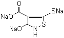 structure of CAS# 76857-14-2, Trisodium 4-carboxy-5-mercapto-3-hydroxy-isothiazole