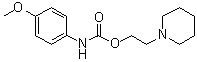 CAS # 76875-82-6, (4-Methoxyphenyl)carbamic acid 2-(1-piperidinyl)ethyl ester, 2-Piperidinoethyl (4-methoxyphenyl)carbamate