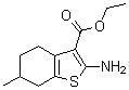structure of CAS# 76981-71-0, 2-Amino-4,5,6,7-tetrahydro-6-methylbenzo[b]thiophene-3-carboxylic acid ethyl ester