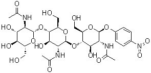 对硝基苯基 三-N-乙酰基壳丙糖苷分子结构 (CAS 7699-38-9)