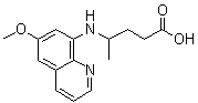 structure of CAS# 77229-68-6, 8-(3-Carboxy-1-methylpropylamino)-6-methoxyquinoline