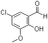 structure of CAS# 7740-05-8, 5-Chloro-2-hydroxy-3-methoxybenzaldehyde