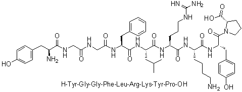 CAS # 77739-21-0, beta-Neoendorphin (pig), L-Tyrosylglycylglycyl-L-phenylalanyl-L-leucyl-L-arginyl-L-lysyl-L-tyrosyl-L-proline
