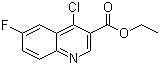 structure of CAS# 77779-49-8, Ethyl 4-chloro-6-fluoroquinoline-3-carboxylate