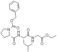 N-[N-[1-[(苯基甲氧基)羰基]-L-脯氨酰]-L-亮氨酰]甘氨酸乙酯分子结构 (CAS 7784-82-9)