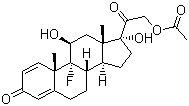 CAS # 7793-38-6, 9-Fluoro-11,17,21-trihydroxypregna-1,4-diene-3,20-dione 21-acetate