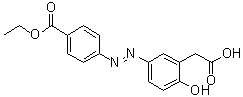 structure of CAS# 78028-01-0, 5-[2-[4-(乙氧羰基)苯基]偶氮]-2-羟基苯乙酸