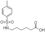 structure of CAS# 78521-39-8, 6-[[(4-Methylphenyl)sulphonyl]amino]hexanoic acid