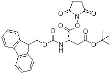 structure of CAS# 78553-23-8, N-[(9H-Fluoren-9-ylmethoxy)carbonyl]-L-aspartic acid 4-(1,1-dimethylethyl) 1-(2,5-dioxo-1-pyrrolidinyl) ester