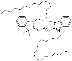 1-Hexadecyl-2-[3-(1-hexadecyl-1,3-dihydro-3,3-dimethyl-2H-indol-2-ylidene)-1-propen-1-yl]-3,3-dimethyl-3H-indolium molecular structure (CAS 78566-75-3)
