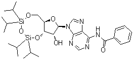 structure of CAS# 79154-57-7, N-Benzoyl-3',5'-O-[1,1,3,3-tetrakis(1-methylethyl)-1,3-disiloxanediyl]adenosine