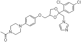 CAS 登录号：79156-75-5, NSC 317629, 1-[4-[4-[[2-(2,4-二氯苯基)-2-(1H-咪唑-1-甲基)-1,3-二氧杂环戊-4-基]甲氧基]苯基]-1-哌嗪基]乙酮