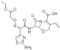 (6R,7R)-7-[[(2Z)-2-(2-Amino-4-thiazolyl)-2-[(2-ethoxy-2-oxoethoxy)imino]acetyl]amino]-3-ethenyl-8-oxo-5-thia-1-azabicyclo[4.2.0]oct-2-ene-2-carboxylic acid molecular structure (CAS 79368-95-9)