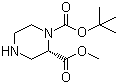 structure of CAS# 796096-64-5, (S)-1-N-Boc-Piperazine-2-carboxylic acid methyl ester