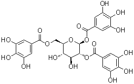 1,2,6-三-O-没食子酰-beta-D-吡喃葡萄糖分子结构 (CAS 79886-49-0)