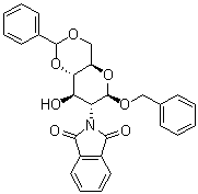 structure of CAS# 80035-33-2, Phenylmethyl 2-deoxy-2-(1,3-dihydro-1,3-dioxo-2H-isoindol-2-yl)-4,6-O-(phenylmethylene)-beta-D-glucopyranoside