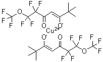 structure of CAS# 80289-21-0, 1,1,2,2-Tetrafluoro-6,6-dimethyl-1-(trifluoromethoxy)-3,5-heptanedione copper complex