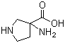 structure of CAS# 80546-88-9, 3-Aminopyrrolidine-3-carboxylic acid