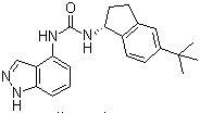 CAS 登录号：808756-71-0, N-(5-叔丁基茚满-1-基)-N'-(1H-吲唑-4-基)脲
