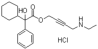 alpha-环己基-alpha-羟基苯乙酸 4-(乙基氨基)-2-丁炔基酯盐酸盐分子结构 (CAS 81039-77-2)