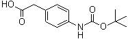 structure of CAS# 81196-09-0, 4-(tert-Butoxycarbonylamino)benzeneacetic acid