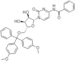 structure of CAS# 81246-76-6, N-Benzoyl-5'-O-[bis(4-methoxyphenyl)phenylmethyl]cytidine
