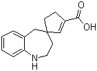 structure of CAS# 813426-13-0, 1,2,3,5-Tetrahydrospiro[4H-1-benzazepine-4,1''-[2]cyclopentene]-3''-carboxylic acid