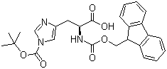 1-[(1,1-Dimethylethoxy)carbonyl]-N-[(9H-fluoren-9-ylmethoxy)carbonyl]-L-histidine molecular structure (CAS 81379-52-4)