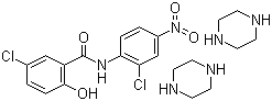 CAS # 81424-66-0, 5-Chloro-N-(2-chloro-4-nitrophenyl)-2-hydroxy-benzamide compound with piperazine (2:1)
