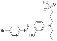 2-(5-溴-2-吡啶基偶氮)-5-(N-n-丙基-N-3-磺基丙基氨基)苯酚分子结构 (CAS 81608-06-2)