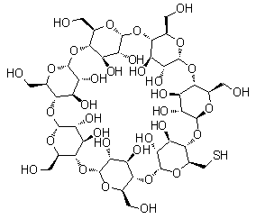 Mono-6-mercapto-beta-cyclodextrin molecular structure (CAS 81644-55-5)