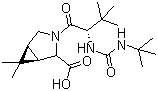 structure of CAS# 816444-90-3, (1R,2S,5S)-3-[(2S)-2-[[[(1,1-Dimethylethyl)amino]carbonyl]amino]-3,3-dimethyl-1-oxobutyl]-6,6-dimethyl-3-azabicyclo[3.1.0]hexane-2-carboxylic acid