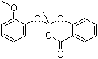 CAS # 81674-79-5, Guaimesal, 2-(2-Methoxyphenoxy)-2-methyl-4H-1,3-benzodioxin-4-one