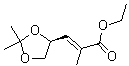 structure of CAS# 81997-76-4, (2E)-3-[(4S)-2,2-Dimethyl-1,3-dioxolan-4-yl]-2-methyl-2-propenoic acid ethyl ester