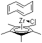 环辛四烯五甲基环戊二烯氯化锆分子结构 (CAS 82404-98-6)