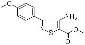 Methyl 4-amino-3-(4-methoxyphenyl)isothiazole-5-carboxylate molecular structure (CAS 82424-54-2)