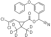 CAS # 82523-65-7, 3-(2,2-Dichloroethenyl)-2,2-di(methyl-d<sub>3</sub>)cyclopropanecarboxylic acid cyano(3-phenoxyphenyl)methyl ester