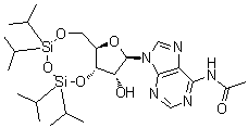 N-乙酰基-3',5'-O-[1,1,3,3-四(异丙基)-1,3-二硅氧烷二基]腺苷分子结构 (CAS 828247-65-0)