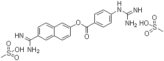 structure of CAS# 82956-11-4, Nafamostat mesylate