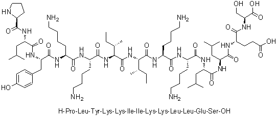 CAS 登录号：82989-21-7, L-脯氨酰-L-亮氨酰-L-酪氨酰-L-赖氨酰-L-赖氨酰-L-异亮氨酰-L-异亮氨酰-L-赖氨酰-L-赖氨酰-L-亮氨酰-L-亮氨酰-L-alpha-谷氨酰-L-丝氨酸