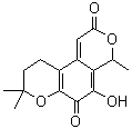CAS # 83-85-2, Fuscin, 9,10-Dihydro-5-hydroxy-4,8,8-trimethyl-2H,4H-benzo[1,2-b,4,3-c']dipyran-2,6(8H)-dione