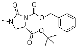 (5S)-3-Methyl-2-oxo-1,5-imidazolidinedicarboxylic acid 5-(1,1-dimethylethyl) 1-(phenylmethyl) ester molecular structure (CAS 83056-78-4)