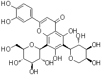 Luteolin 6-C-alpha-L-arabinopyranosyl-8-C-beta-D-glucopyranoside molecular structure (CAS 83151-90-0)