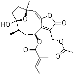 CAS 登录号：83182-58-5, 8alpha-巴豆酰氧基硬毛钩藤内酯 13-O-乙酸酯