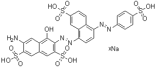 CAS 登录号：83221-57-2, 6-氨基-4-羟基-3-[[7-磺基-4-[(4-磺基苯基)偶氮]-1-萘基]偶氮]-2,7-萘二磺酸钠盐