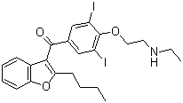 CAS 登录号：83409-32-9, 去乙基胺碘酮, 2-丁基-3-苯并呋喃基-[4-(2-乙氨基乙氧基)-3,5-二碘苯基]甲酮
