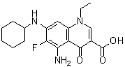 structure of CAS# 836620-48-5, 5-Amino-7-(cyclohexylamino)-1-ethyl-6-fluoro-1,4-dihydro-4-oxo-3-quinolinecarboxylic acid