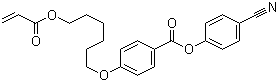CAS # 83847-14-7, 4-Cyanophenyl 4'-(6-acryloyloxyhexyloxy)benzoate, 4-Cyanophenol 4-(6-acryloyloxyhexyloxy)benzoate