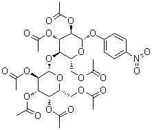 CAS # 84034-75-3, p-Nitrophenyl beta-lactoside heptaacetate
